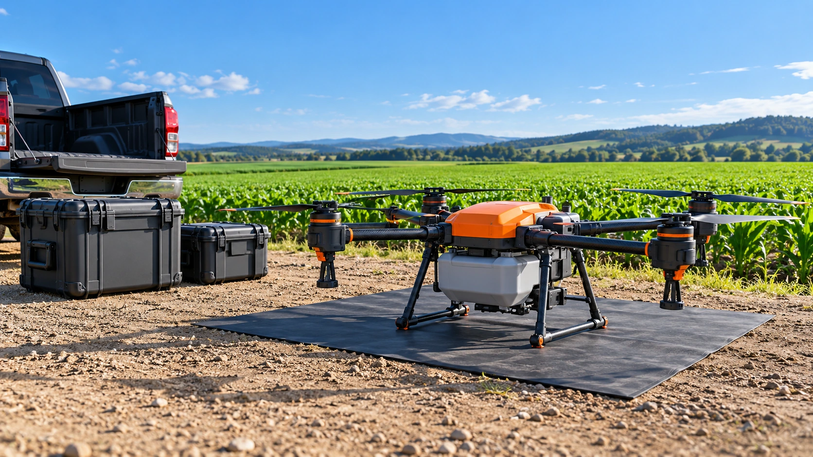 AI-generated agricultural ground scene concept, not a customer project